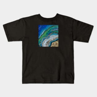 TURQUOISE WATERS Geode Agate Art Kids T-Shirt